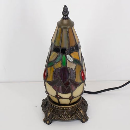 Small Tiffany Stained Glass Table Lamp 5.5X11 Inch (Red Tulip Flower) - color: Red Tulip Flower