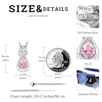 Infinity Urn Necklace for Ashes Sterling Silver Heart Moonstone Turquoise Birthstone Keepsake Memorial Cremation Jewelry for Women - style: Infinity A-10-Oct.-Tourmaline