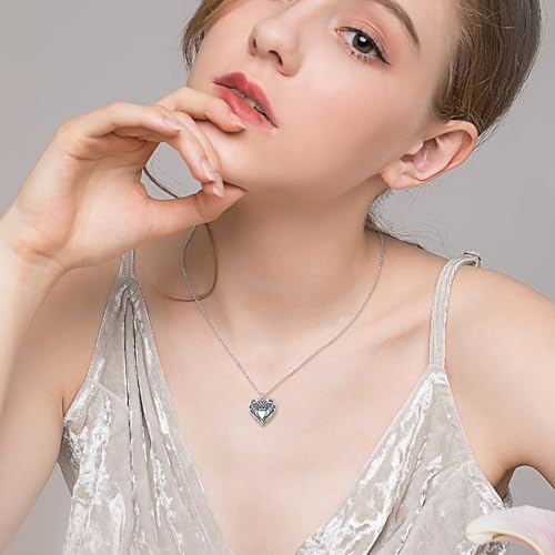 925 Sterling Silver Urn Necklaces for Women Claddagh/Angel Wings/Guitar/Butterfly/Tree of Life Ashes Memorial for Loss Keepsake Jewelry Present Easter Day of the Dead - style: Irish Claddagh