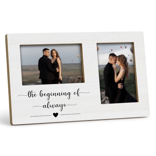 Engagement Double Picture Frame 4x6, Couple Gifts Two Photo Frame - color: color-1
