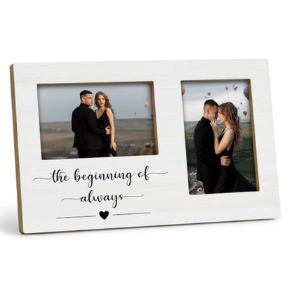 Engagement Double Picture Frame 4x6, Couple Gifts Two Photo Frame - color: color-1