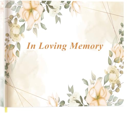 Funeral Guest Book - GuestBook for Memorial & Funeral Services, Guest Sign-in Book & Guestbook Planner, 440 Guests Entries with Name & Address, Memory Book for Funeral Guest Registry, 9" x 7", Flowers - color: Flowers