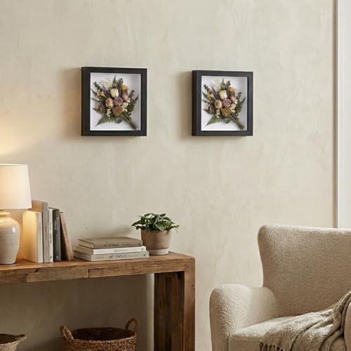 4 Pack 8x8in Shadow Boxes, Deep Display Cases for Photos, Dried Flowers, Handicrafts, Wood Frame Picture Frames, Wall Tabletop Decor