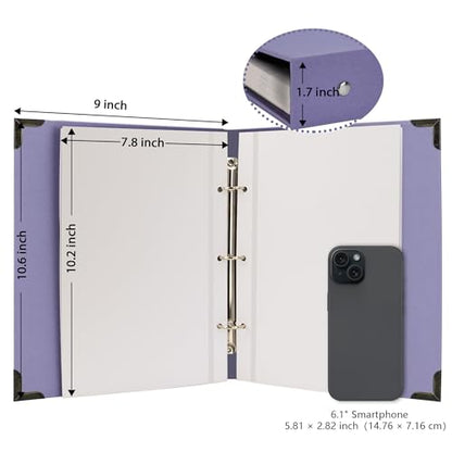 Vienrose 3 Rings Self Adhesive Photo Album 20 Sheets/40 Pages Purple | Hardcover, DIY Scrapbooking Kit, Paper Scrapbook, 9 x 10 6 inch, Lover Friends Kids Wedding - color: Purple, size: 9'' x 10.6''40Pages