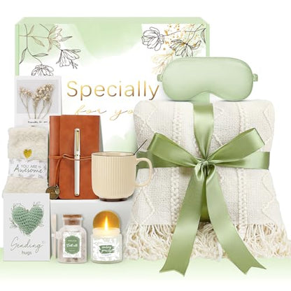 Mothers Day Get Well Gifts for Women Self Care Gift Basket - Birthday Gifts for Women Spa Care Package - Sympathy Inspirational Easter Gift Baskets for Her Mom Friend Wife (Beige) - color: Beige