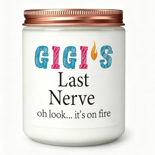 Gigi Gifts Novelty Lavender Scented Soy Candle Gift Funny Grandmother Mother's Day Birthday Gift for Gigi Grandma Gigi's Last Nerve Candle - color: Gigi