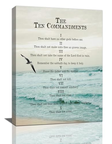 10 Commandments Decor Wall Art Ten Commandments Canvas Prints Bible Verse Poster Christian Religious Gifts Scripture Artwork for Bedroom Office Living Room 16"x20" - color: 10 Commandments Art, size: 20"L x 16"W
