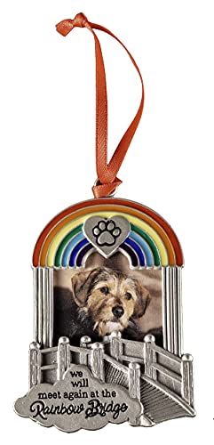 Rainbow Bridge Pet Memorial Photo Ornament, Memorial Christmas Ornament for Dogs or Cats, by Abbey & CA Gift - style: Modern