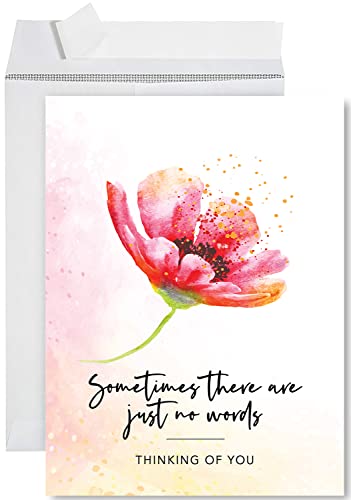 Andaz Press Jumbo Sympathy Card with Envelope, Sorry For Your Loss Card, Just No Words Thinking of You, Pet Loss, Condolences Card with Big Blank Space to Send to Friends, Family, 8.5" x 11", 1-Pack - color: Thinking of You 1