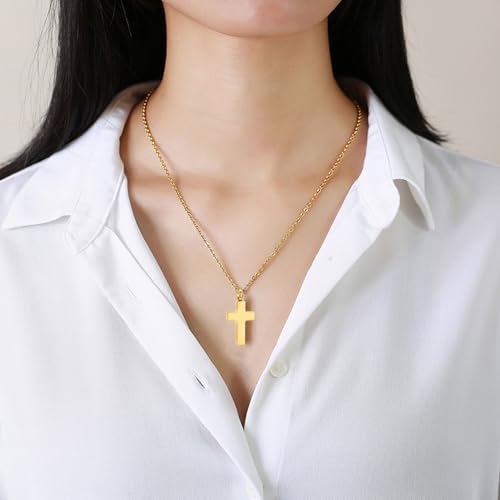 Cross Urn Necklace for Ashes for Men Women Cremation Jewelry Urns Locket Pendant Ashes Holder Memorial Jewelry-Always in My Heart - color: Always in My Heart,Gold