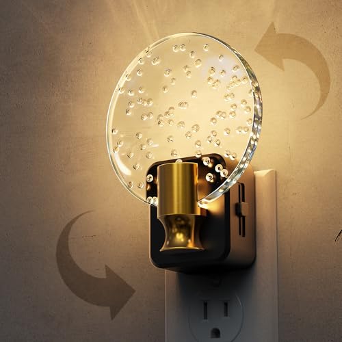 L LOHAS LED Night Lights Plug into Wall, Dusk to Dawn Sensor - color: Rotating Bubble-3000K, size: 1 Pack