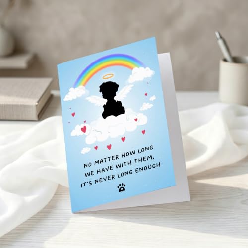 PTRUKD, Dog Loss Sympathy Card, Cute Pet Dog Loss Card With Rainbow Bridge, Dog Sympathy Card for Dog Owner Lovers - color: PLOS-KM-142