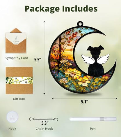 Pet Memorial Gifts for Loss of Dog,Dog Passing Away Gifts,Dog Loss Sympathy Gift,DIY Memorial Suncatcher(Sunflower)