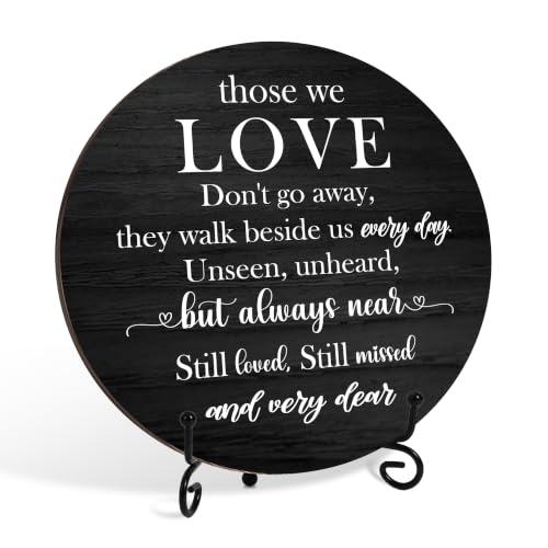 Memorial Gifts for Loss of Loved One, Sympathy Gift Bereavement Plaque with Iron Stand, Remembrance Keepsake Table Decor for Loss of Mother Father Husband Wife - B01 - color: Black Those We Love