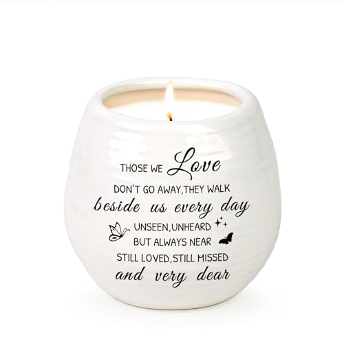 Sympathy Gift 10Oz Sympathy Candle Memorial Grief Condolences | Sympathy Gifts Basket, Memorial Gifts for Loss of Mom Dad, Those We Love Dont Go Away Remembrance Candle in Handmade Jar - color: Those We Love Don't Go Away