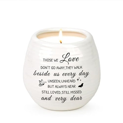 Sympathy Gift 10Oz Sympathy Candle Memorial Grief Condolences | Sympathy Gifts Basket, Memorial Gifts for Loss of Mom Dad, Those We Love Dont Go Away Remembrance Candle in Handmade Jar - color: Those We Love Don't Go Away