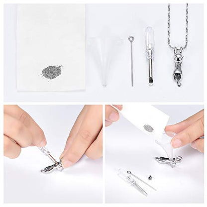 Imrsanl Pet Cremation Jewelry for Ashes Cat Urn Necklace - color: Silver