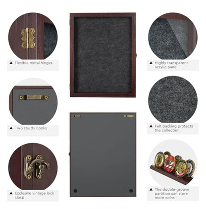 AW Bridal Burgundy Shadow Box with Shelves 11x14, Medal Frame Display Case - color: Burgundy, size: 11x14 in