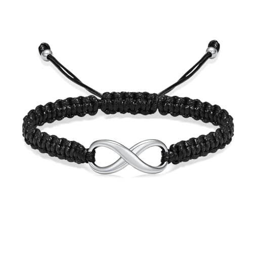 Minicremation Cremation Bracelet for Ashes Infinity Memorial Jewelry Urn Bracelet Braided Rope Adjustable Keepsake Bangle for Women Men - color: Silver