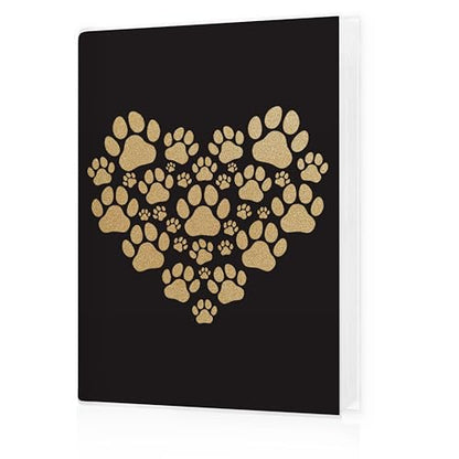 Dog Photo Album 4x6, Dog Lover Mom Dad Gifts, Glitter Gold Paw Print Heart 18 Pockets Small Picture Memory Photo Album for Gift for Pet Lover Owner - color: Dog Paw