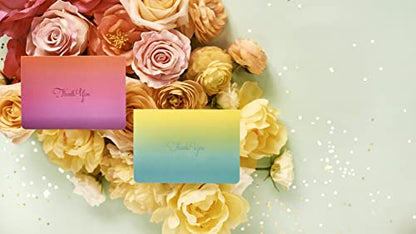 Papyrus Thank You Cards with Envelopes, Teal Ombre (16-Count) - color: Teal Ombre