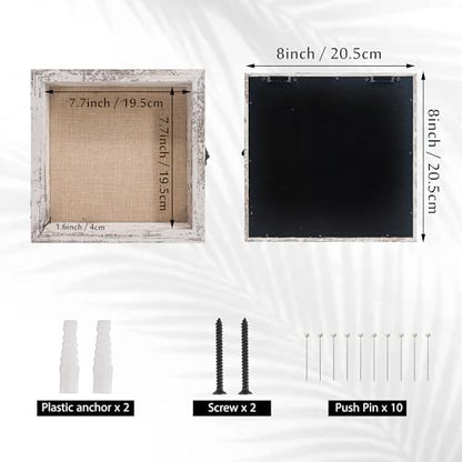 Small Wall Mounted Shadow Box Frame 8x8 with Real Glass,White - color: White, size: 8*8