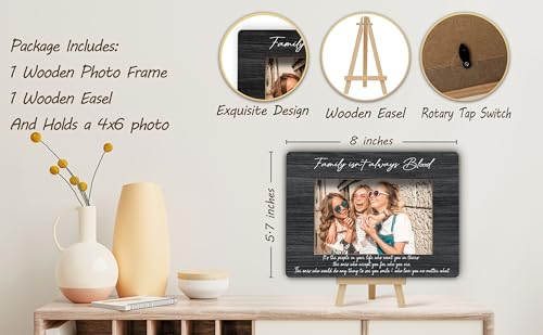 Best Friend Picture Frame, Family Isn't Always Blood Friends Picture Frame, Rustic Black Family Photo Frames, Bestie Birthday Graduation Friendship Gifts Ideas, Home Office Tabletop Decor-f05 - size: Family Isn't Always Blood-05
