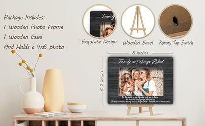 Best Friend Picture Frame, Family Isn't Always Blood Friends Picture Frame, Rustic Black Family Photo Frames, Bestie Birthday Graduation Friendship Gifts Ideas, Home Office Tabletop Decor-f05 - size: Family Isn't Always Blood-05