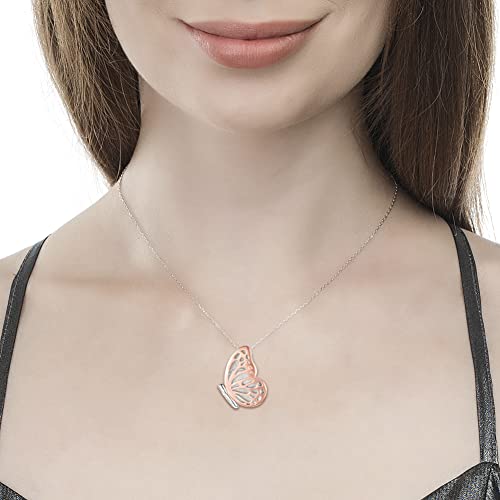 APOTIE Sterling Silver Locket Urn Necklace for Ashes S925 Butterfly Keepsake Holds Pictures for Women Photo Memorial Cremation Jewelry Gifts for loss loved one