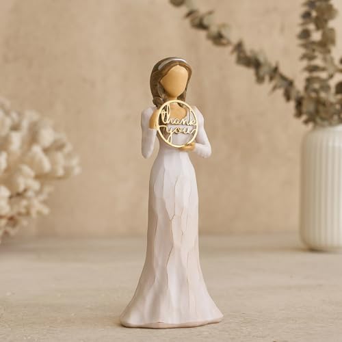 NAN ZAI NAN FANG Thank You Gifts for Women Friends Coworkers | Love You Mom Volunteer Pastor Teacher Appreciation Gifts 6.7" Resin Sculpted Hand-Painted Figurines Home Decor - style: Thank You