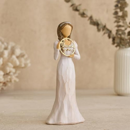 NAN ZAI NAN FANG Thank You Gifts for Women Friends Coworkers | Love You Mom Volunteer Pastor Teacher Appreciation Gifts 6.7" Resin Sculpted Hand-Painted Figurines Home Decor - style: Thank You