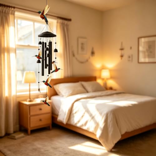 Wind Chimes for Outside, Hummingbird Garden Windchimes Memorial Windchimes - color: Hummingbird Wind Chimes