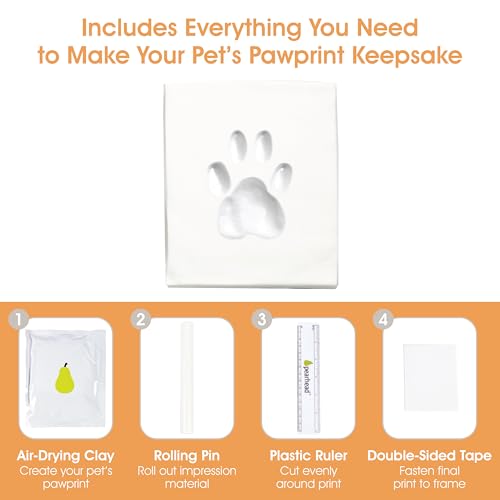 Pearhead Pet Paw Print Memorial Frame with Clay Imprint Kit, Dog & Cat Pawprint Keepsake Wood Photo Frame, DIY No Bake Paw Print Kit, 4x6 Picture Display, Espresso Brown (Pack of 6) - color: Espresso Clay Print Table Top Frame (Pack of 6)