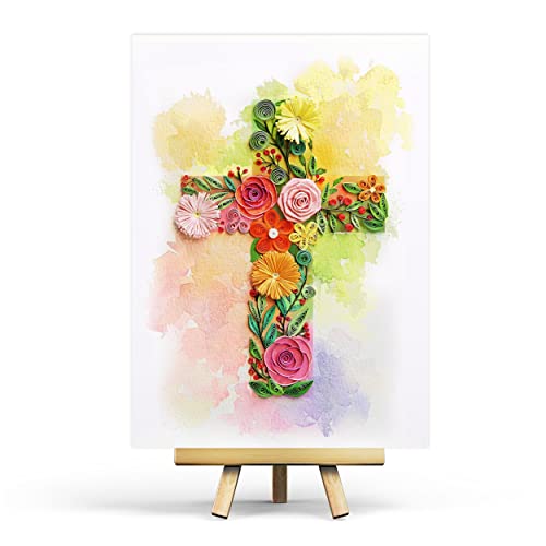 Colorful First Communion Card, Baptism, Sympathy, Thank You, for Girl, Boy, Granddaughter, Grandson (Cross) - color: Cross