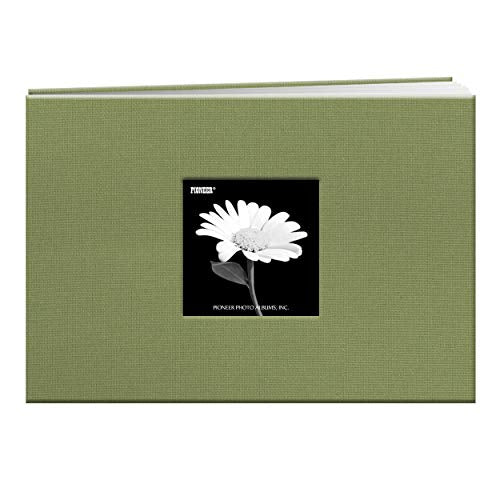 Pioneer 5 Inch by 7 Inch Postbound Fabric Frame Front Memory Book, Sage Green - color: Sage Green, size: 5"x7"