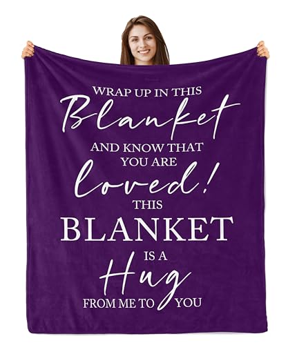 Butonus Get Well Gifts for Women After Surgery, Blanket for Woman, Thinking of You Gifts for Women, Inspirational Encouragement Healing Purple Hug Blanket 80"X60" - color: Purple, size: 80x60in
