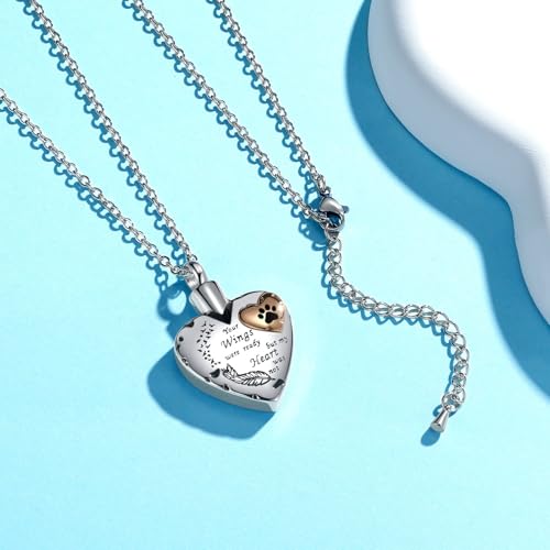 Waterproof Urn Necklace for Ashes-Heart Ash Holder Pendant -Never Fade-Never Fade, Rustproof Cremation Jewelry for Ashes for Women - style: Paw