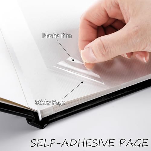 AmazingSpark Boudoir Photo Album for Your Eyes Only Black Leather Self Adhesive with 4x6 Inch, 5x7 Inch Photo Book Gift for Him Husband Boyfriend Groom Wedding Bridal Shower Wedding Anniversary(7x6") - size: 7x6"