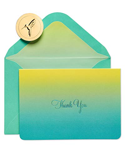 Papyrus Thank You Cards with Envelopes, Teal Ombre (16-Count) - color: Teal Ombre