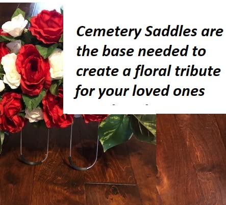 Case of 50 Made of Rust-Resistant Galvanized Steel Gravestone Saddles - 50 Cemetery Headstone Metal Grave Saddles for Making Memorial Flowers for The Tops of Tombstones - color: Bulk Set of 50 Saddles