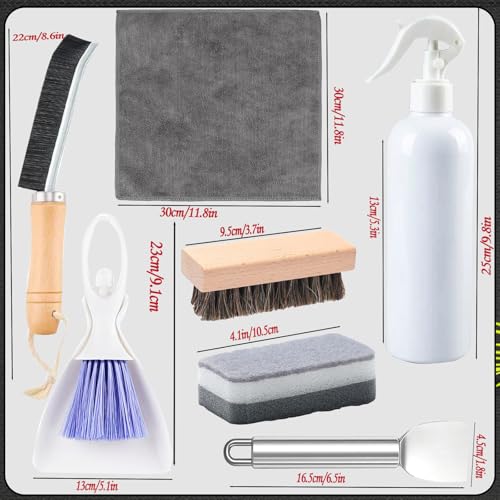 8 Pcs Headstone Cleaner Kit for Cleaning Granite Tombstones in Cemeteries, Including Towels, Brushes, Tombstone Sponges, Scrapers, Brush Sets, Stainless Steel Scrapers, and Disposable Gloves