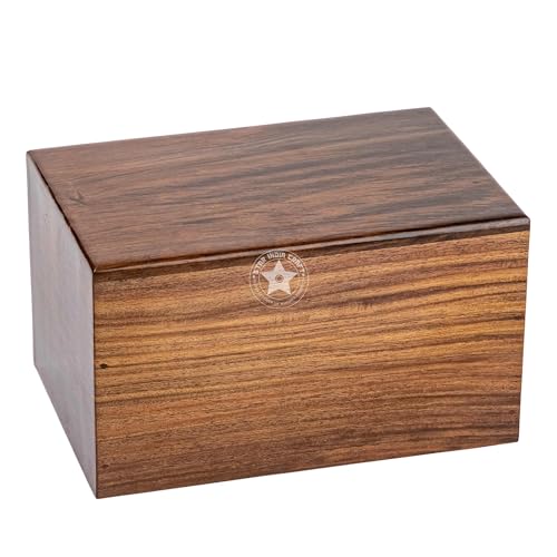 SIC Keepsake Urn for Ashes, Engraved Rosewood, 14 cu in | keepsake share of ashes; hand-finished rosewood; 14 cu in - size: Keepsake - 14lbs