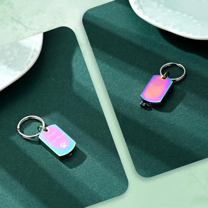 Pet Paw Cremation Jewelry Urn Keychain for Ashes for Women Men Memorial Keepsake Keychain - color: Rainbow