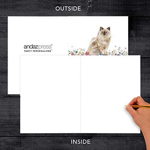 Andaz Press Jumbo Pet Sympathy Card with Envelope, Sorry For Your Loss Card, Ragdoll Cat, Loss Of Pets, Cat Grief Bereavement Card with Big Blank Space to Send to Friends, Family, 8.5" x 11", 1-Pack - color: Ragdoll Cat