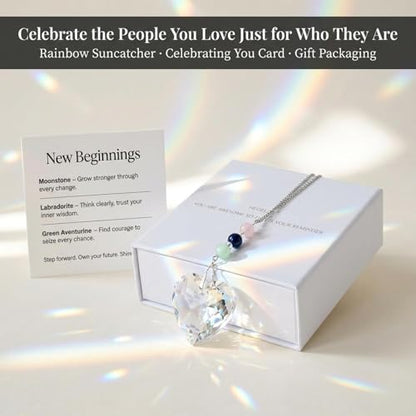 Hegelda Birthday Gifts for Women, Mom, Friend - Mothers Day Inspirational Gifts for Friends Her Coworkers Girlfriend Wife Mom Daughter Sister Aunt - Healing Crystals Heart Suncatcher for Window | Stocking Stuffers Gifts for Coworker Her Girlfriend Wife Mo