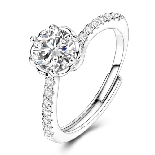 Parmuz 925 Sterling Silver Adjustable Ring for Woman Stackable Open Ring - color: black silver