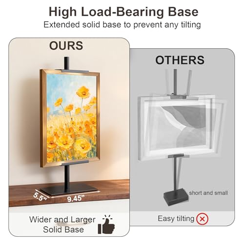 Adjustable Tabletop Picture Frame Stand,Heavy Metal Base Adjustable Size Table Easels for Display,Picture Frame Holder Art Display Stand,Art Poster Rack,for Home Office Galleries