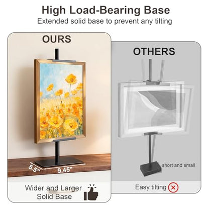 Adjustable Tabletop Picture Frame Stand,Heavy Metal Base Adjustable Size Table Easels for Display,Picture Frame Holder Art Display Stand,Art Poster Rack,for Home Office Galleries