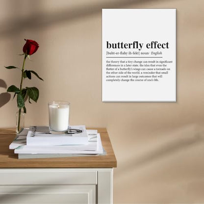 Butterfly Effect Definition Canvas Wall Art Print Inspirational Poster Artwork Motivational Wall Decor for Home Bedroom Office Classroom 8x10 Inch Framed
