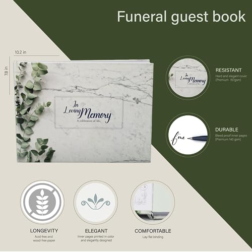 RM Group Funeral Guest Book for Memorial Service - Guestbook for Funeral - Memorial Books for Funeral - Funeral Guest Books Celebration of Life - Memorial Guest Book for Celebration of Life.